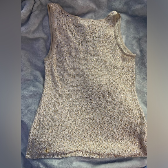 Women’s small tank top, netted material, Cream color, LOFT BRAND - Picture 2 of 3